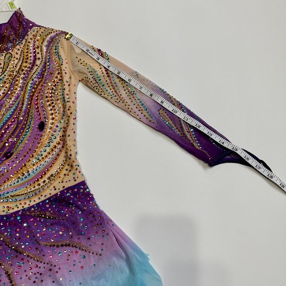 New Figure Skating Dress Size 8 (4~6T) with Hair Scrunchies (110~120cm) - Picture 8 of 12